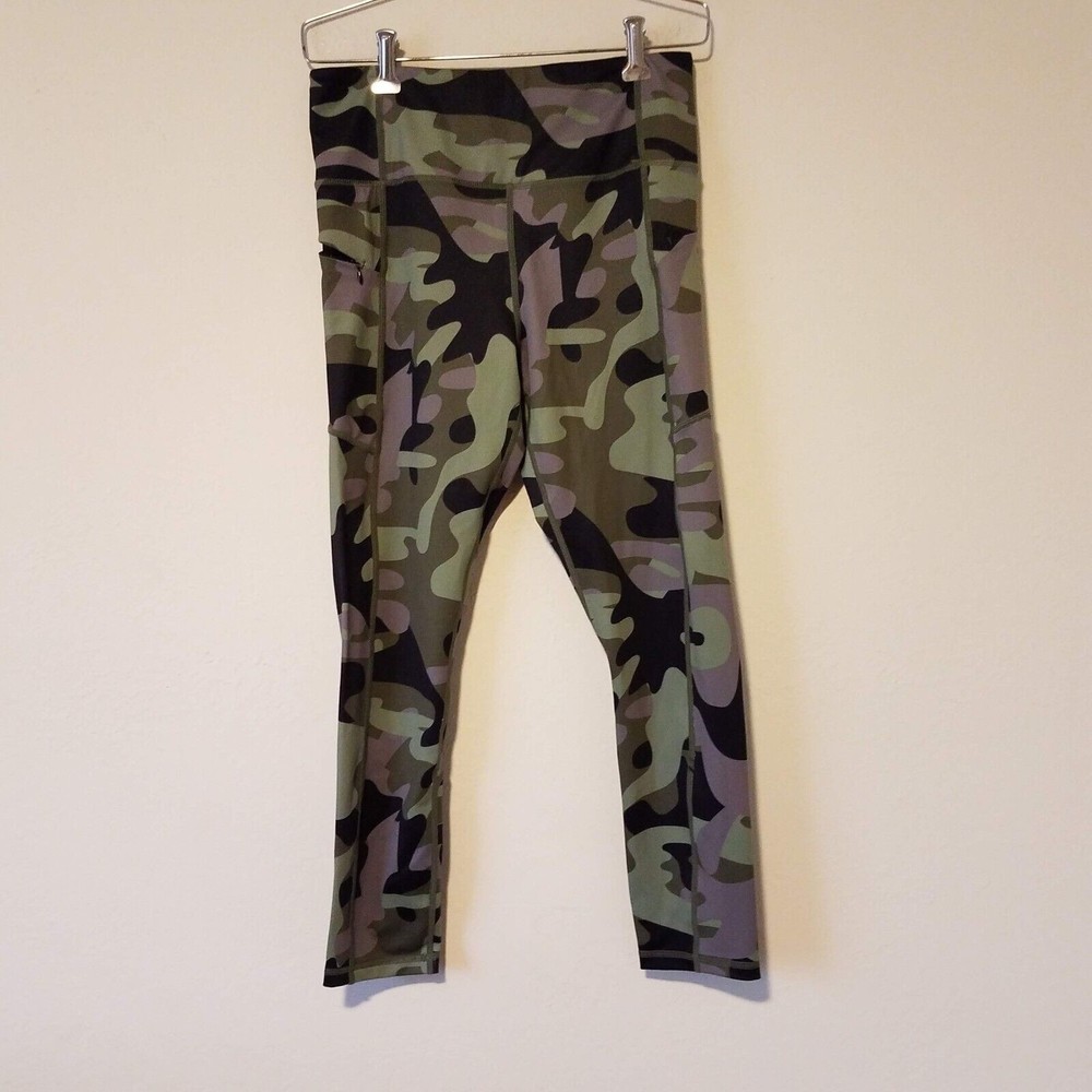 Zyia Women's 8-10 Camouflage Camo Leggings Stretchy Spandex Polyester